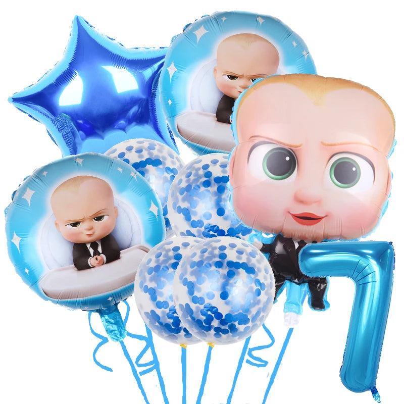 Baby Boy Party Decoration Banner Tableware Supplies Paper Boy DIY Cake Topper Birthday Foil Balloons Kit Accessory Gift Bags Good Vibrations