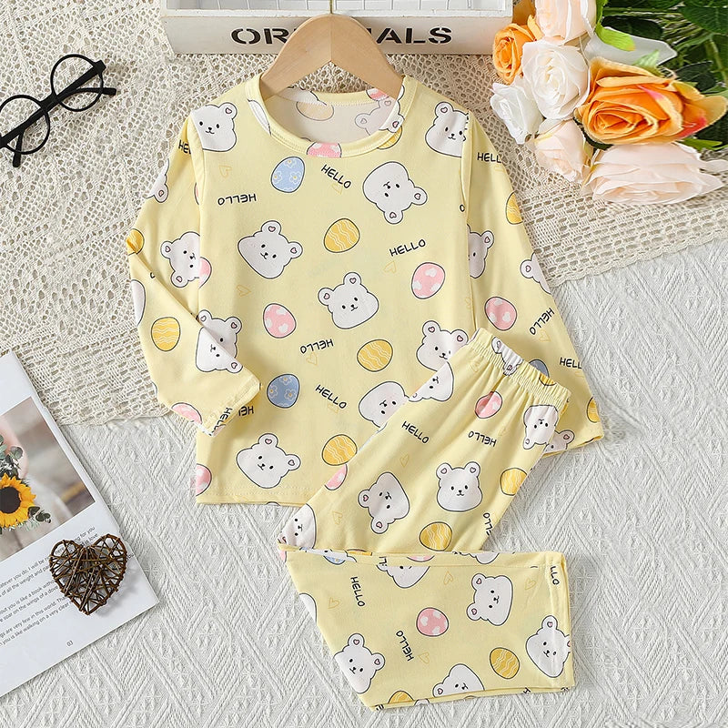 2-piece Summer Children's Comfortable And Versatile Cute Short sleeved Shorts Set For Boys And Girls Casual Home And Outdoor Set Good Vibrations