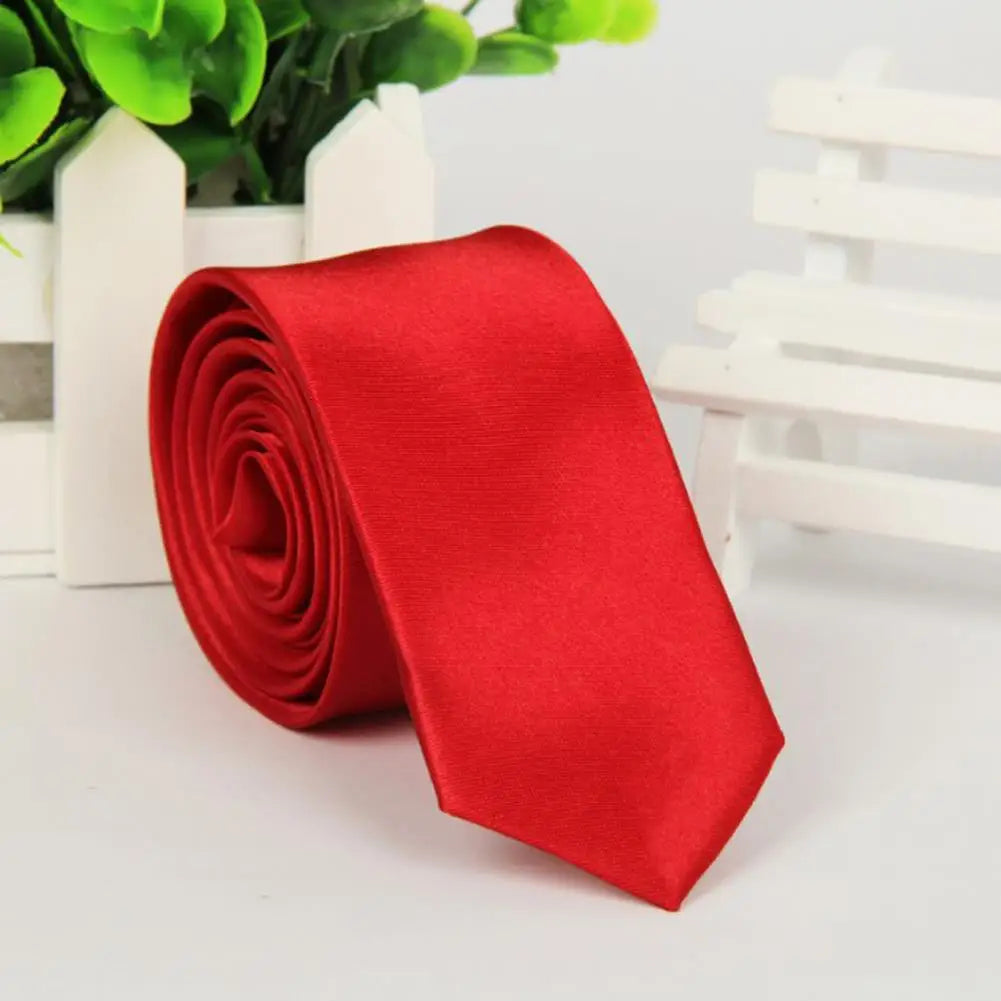 Mans Accessories Slim Skinny Tie for Men Jacquard Woven Solid Champagne Orange Red Purple Blue Ties Wedding Necktie corbatas par Good Vibrations