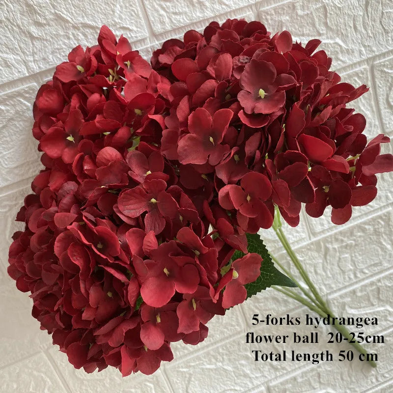 Wedding Decor Rose red wine red artificial rose flower row road guide Hydrangea flower silk flower dropshipping Good Vibrations