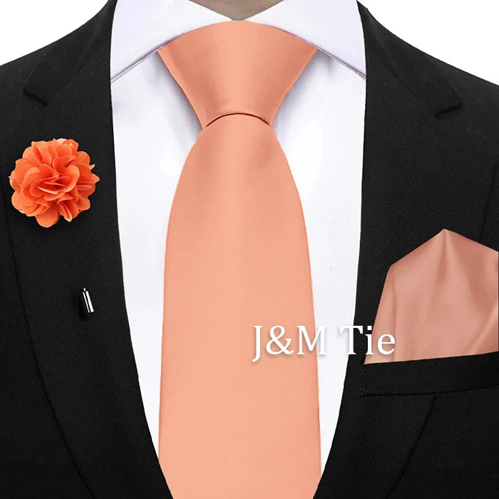 Mens Ties Set Sage Green Pink Grey Brown NeckTie Pocket Square Brooch Wedding Tie Suit Accessories Fit Group Holiday Party