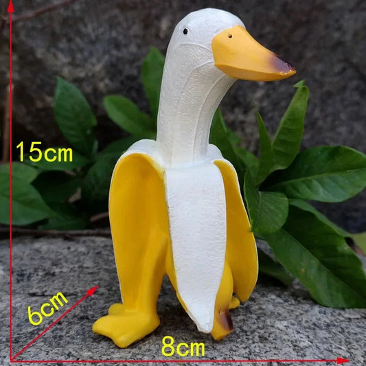 Banana Duck Creative Garden Decor Sculptures Yard Vintage Gardening Decor Art Whimsical Peeled Banana Duck Home Statues Crafts Good Vibrations