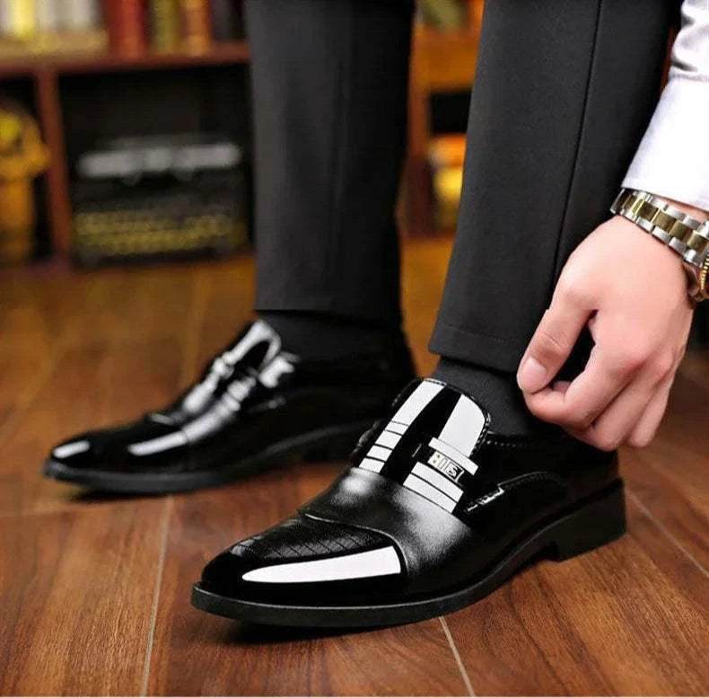 New men's formal leather Shoes Casual business non slip footwear Fashion minimalist work shoes Comfortable male flat Zapatillas Good Vibrations