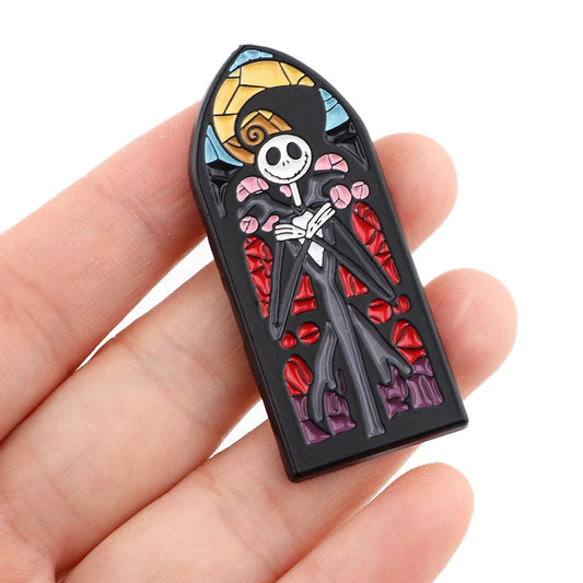 Halloween Skeleton Enamel Pin Horror Badges on Backpack Women Brooches Lapel Pin Movie Jewelry Cosplay Accessories Birthday Gift Good Vibrations