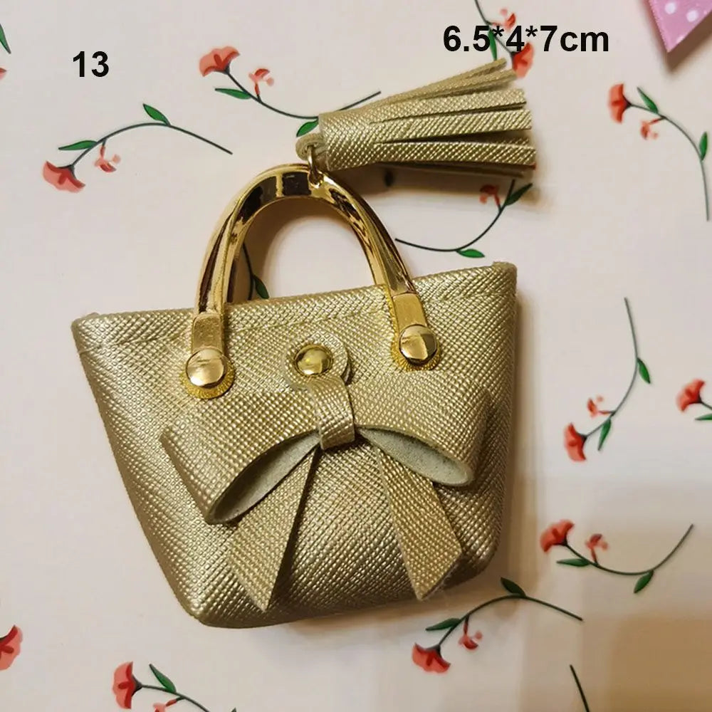 Fashion Miniature Handbag PU Leather Bag Lady Purse Shoulder Bag For 1/6 BJD Dolls Outfits Accessories Dollhouse Girls Gift Toys Good Vibrations