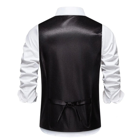 Gold Sleeveless Suit Vest with Shiny Silver Sequin Decoration, Perfect for Wedding Party Stage Performance Waistcoat Good Vibrations