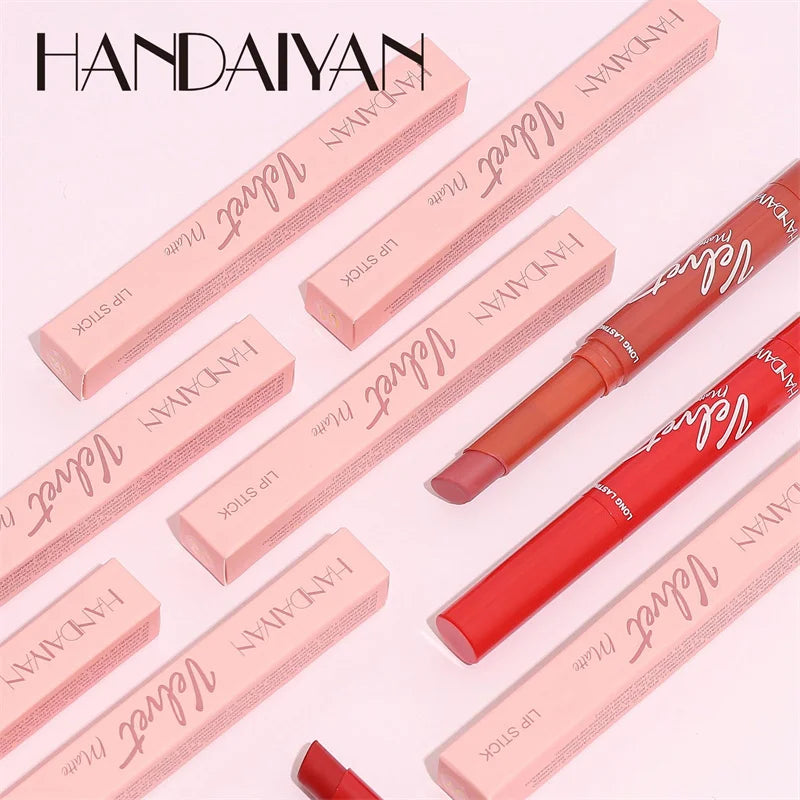 New 8 Colors Makeup Matte Lipstick Waterproof Long Lasting Lip Stick Sexy Red Pink Velvet Nude Lipsticks Make Up Woman Cosmetics Good Vibrations