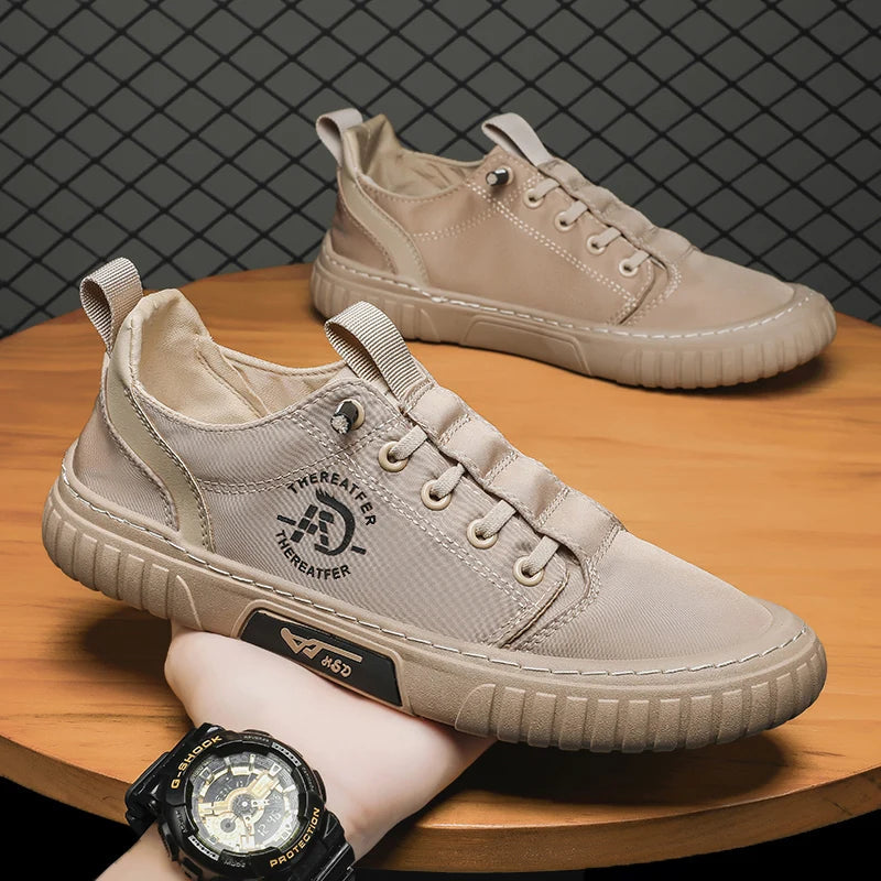 Men Casual Shoes Breathable Ice Silk Male Loafers Slip on Walking Flats Shoes Vulcanized Shoes for New Men Comfortable Sneakers Good Vibrations