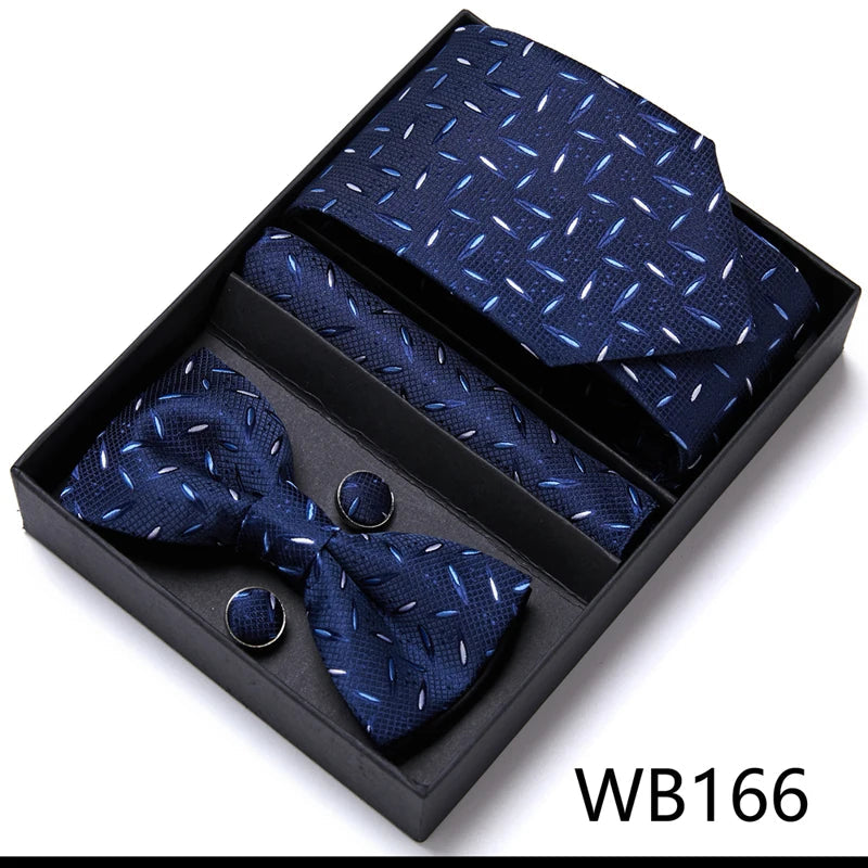 Tie For Men Formal Dress Tuxedo NeckTie Handkerchief Bow Tie Set PlaisyParty Groom Wedding Butterfly Bowtie In Box Good Vibrations