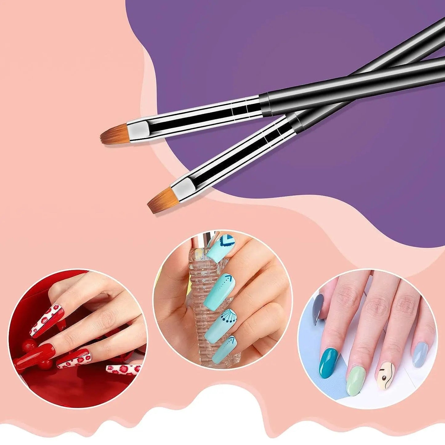 6/31Pcs Nail Art Brush Design Tip Painting Drawing Carving Dotting Pen FlatFan Liner Acrylic Gel UV Polish Manicure Tools Good Vibrations