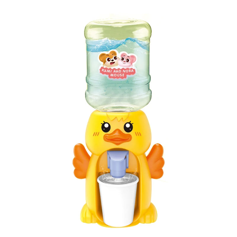 Kids Mini Dual Water Dispenser Toy Cute Water Juice Milk Drinking Fountain Simulation Kitchen Toys for Boys Girls Gift Good Vibrations