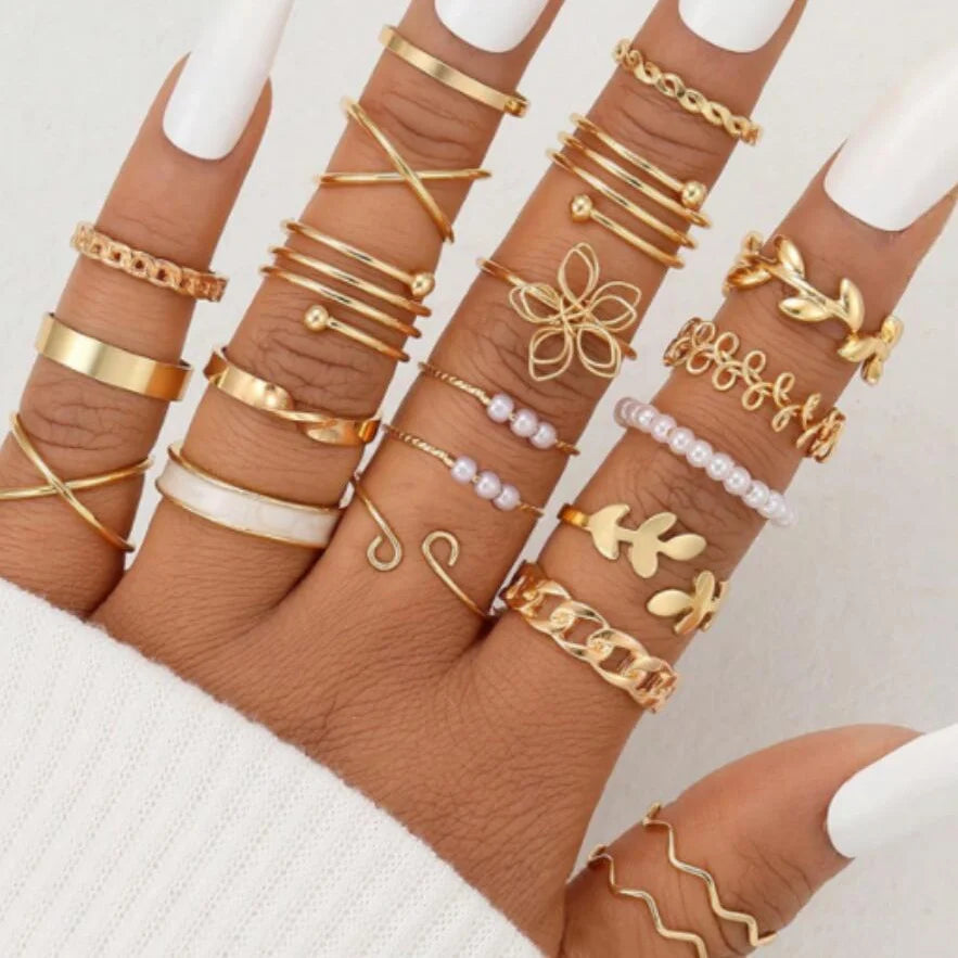 62-Piece Chic Jewelry Set Collection - Jewelry Sets for Women with Earrings, Rings,Bracelet Stylish Accessories for Daily Outfit Good Vibrations