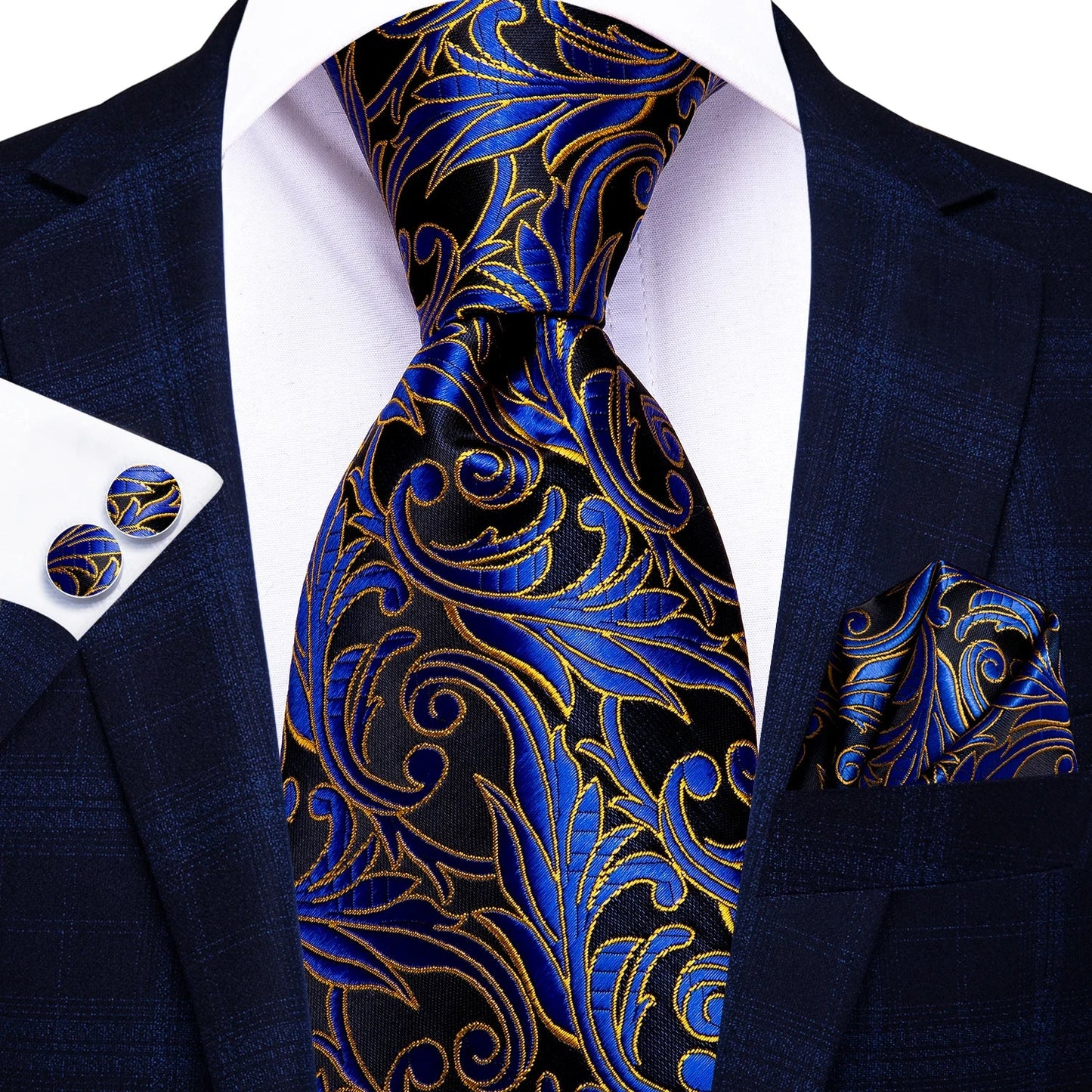 Hi-Tie 8.5cm Business Black Solid Paisley 100% Silk Men's Tie Neck Strip Ties for Men Formal Luxury Wedding Neckties Gravatas Good Vibrations