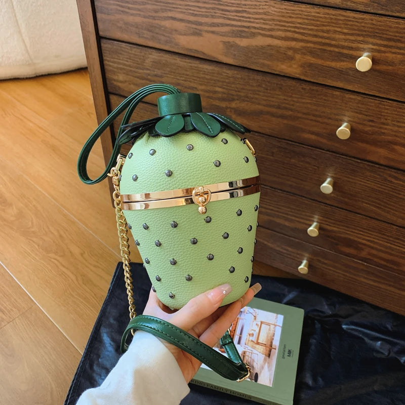 Designer Bolsos women Shoulder Strawberry shaped rivet Little Hand Bags Sac Handbags For Girls Ladies Purses And Crossbody Good Vibrations