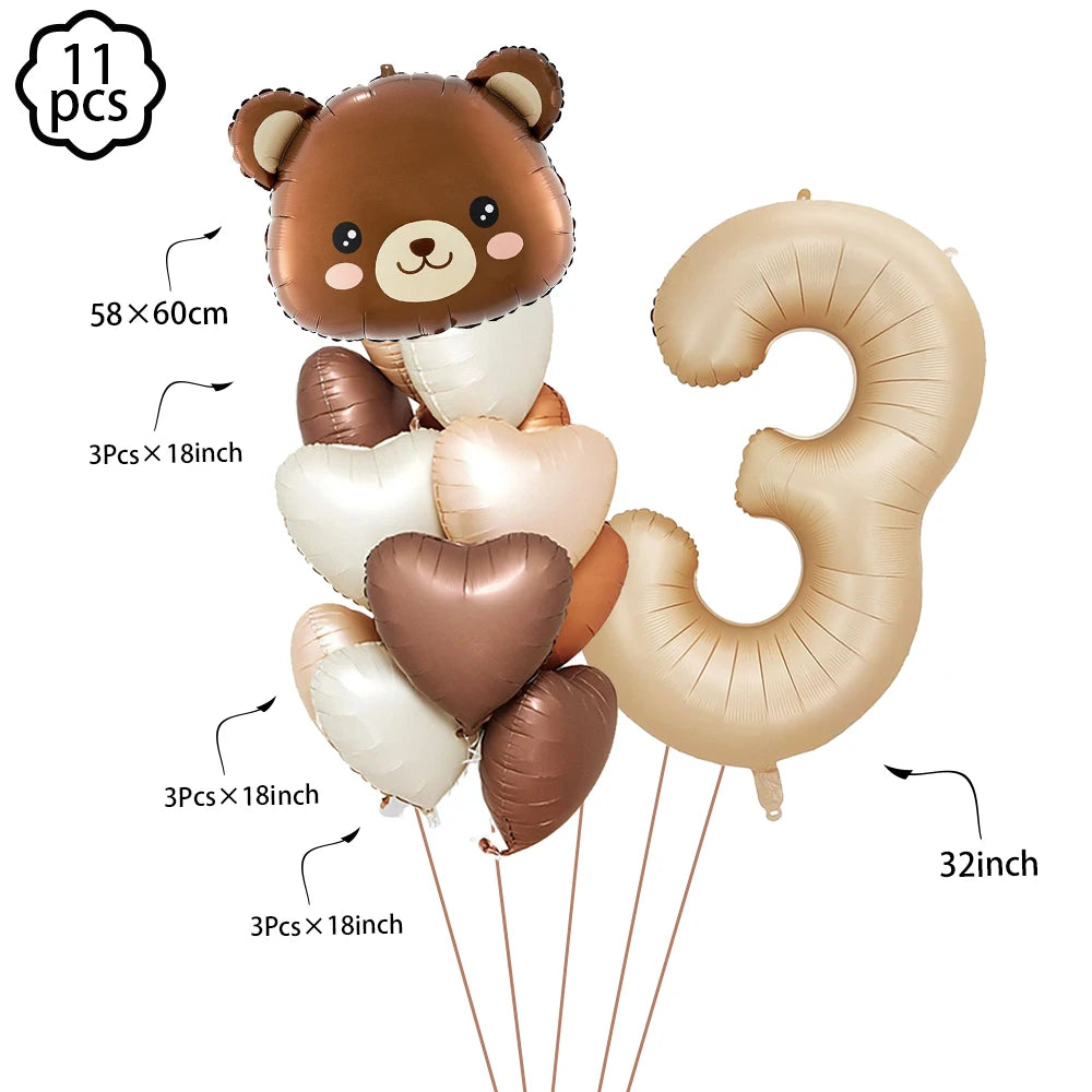 Baby shower Teddy Bear Birthday Party Plates Cup Tableware Kids 1st Birthday Party Decor Teddy Bear Balloon Birthday Party decor