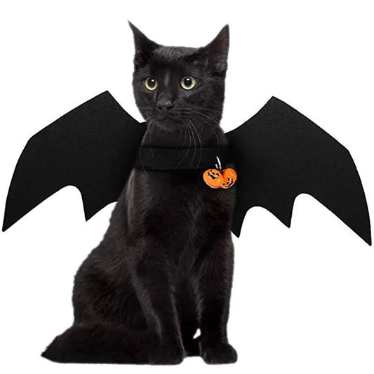 Halloween Cat Costumes Pet Clothes Black Bat Wings Harness Costume Cute Pet Bat Chest Strap for Cat Dog Halloween Party Cosplay Good Vibrations