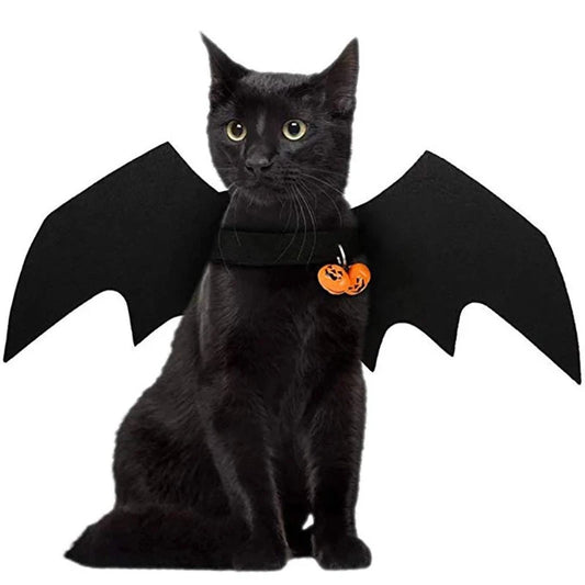 Halloween Cat Costumes Pet Clothes Black Bat Wings Harness Costume Cute Pet Bat Chest Strap for Cat Dog Halloween Party Cosplay Good Vibrations