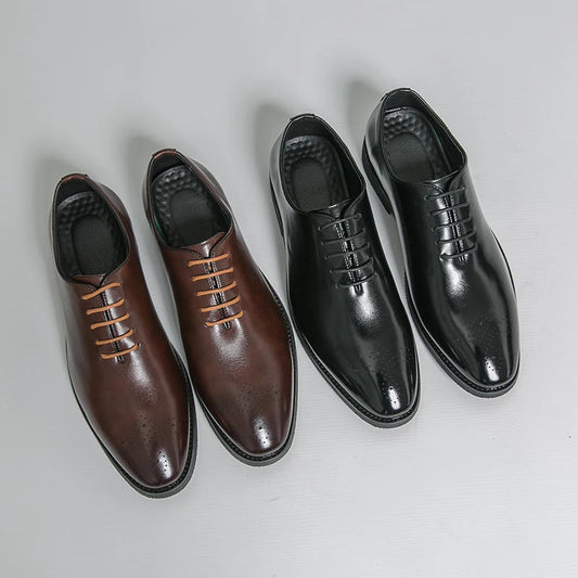 Men's Dress Shoes Trend Wedding Social Casual Leather Men Office Casual Business Shoes High Quality Formal Oxford Shoes Male Good Vibrations