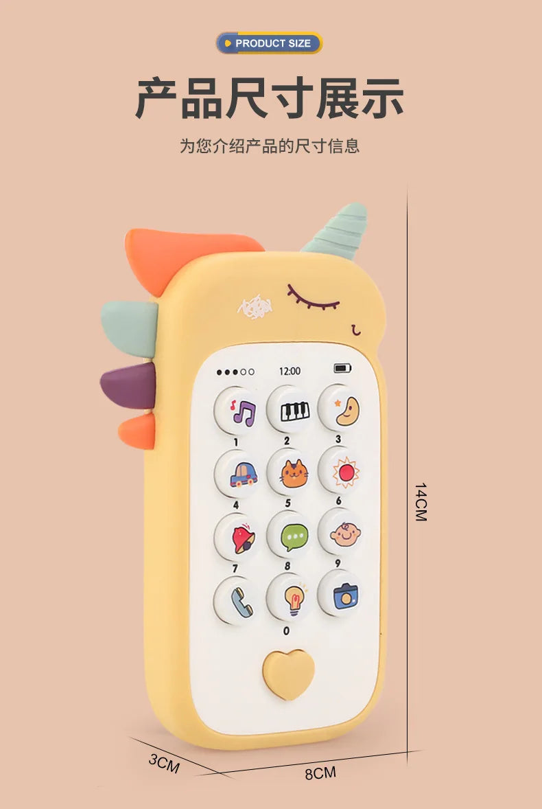 Baby Phone Toy Music Sound Telephone Sleeping Toys With Teether Simulation Phone Kids Infant Early Educational Toy Kids Gifts Good Vibrations