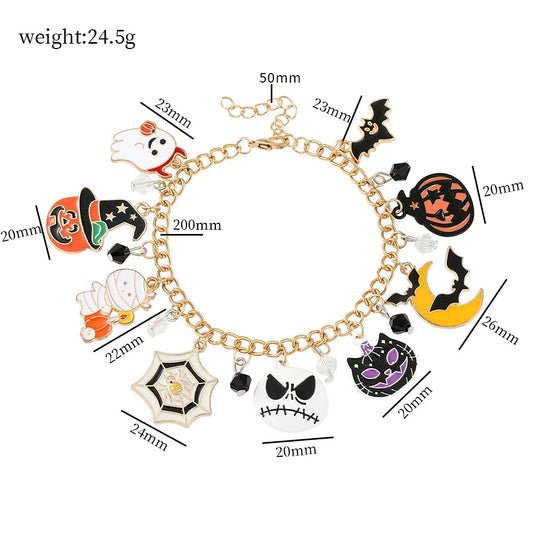 Horror Charms Bracelet Halloween Figure Pendant Bangles Bracelets for Women Men Jewelry Collection Gift Good Vibrations