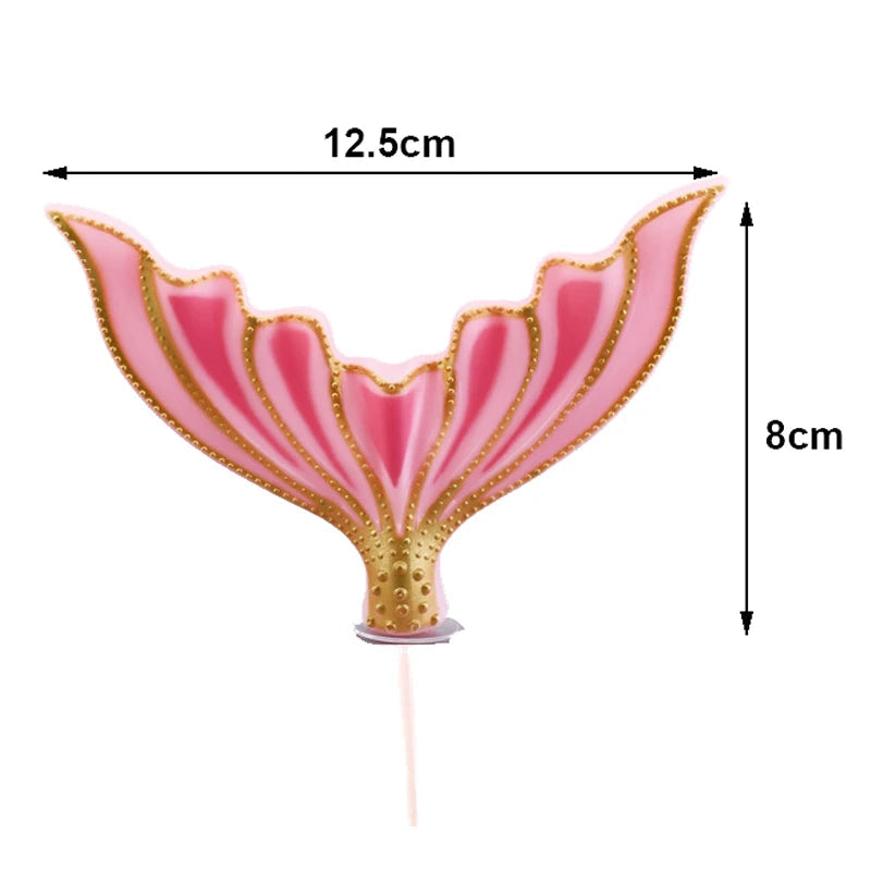 Mermaid Theme Cake Toppers Shell Starfish Fish Tail Children Girl Birthday Wedding Baby Shower Party Cake Decorations Supplies Good Vibrations