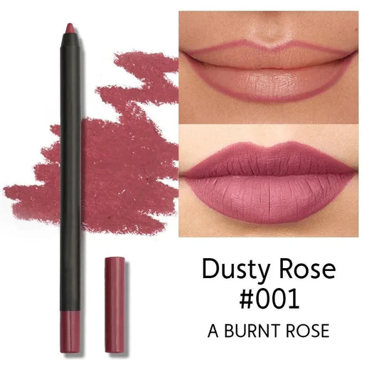 12 Color Matte Brown Lip Liner Waterproof Long Lasting Moisturizing Sexy Lip Pencil Women Natural Lipstick Makeup Lip Cosmetics Good Vibrations