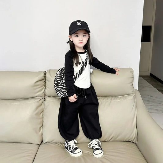 Children's Sets Style Girls' Outfit Light Grey Bow Hoodie & Lace Trim Skirt Set Autumn Kids Clothes Toddler Girl Clothes Good Vibrations