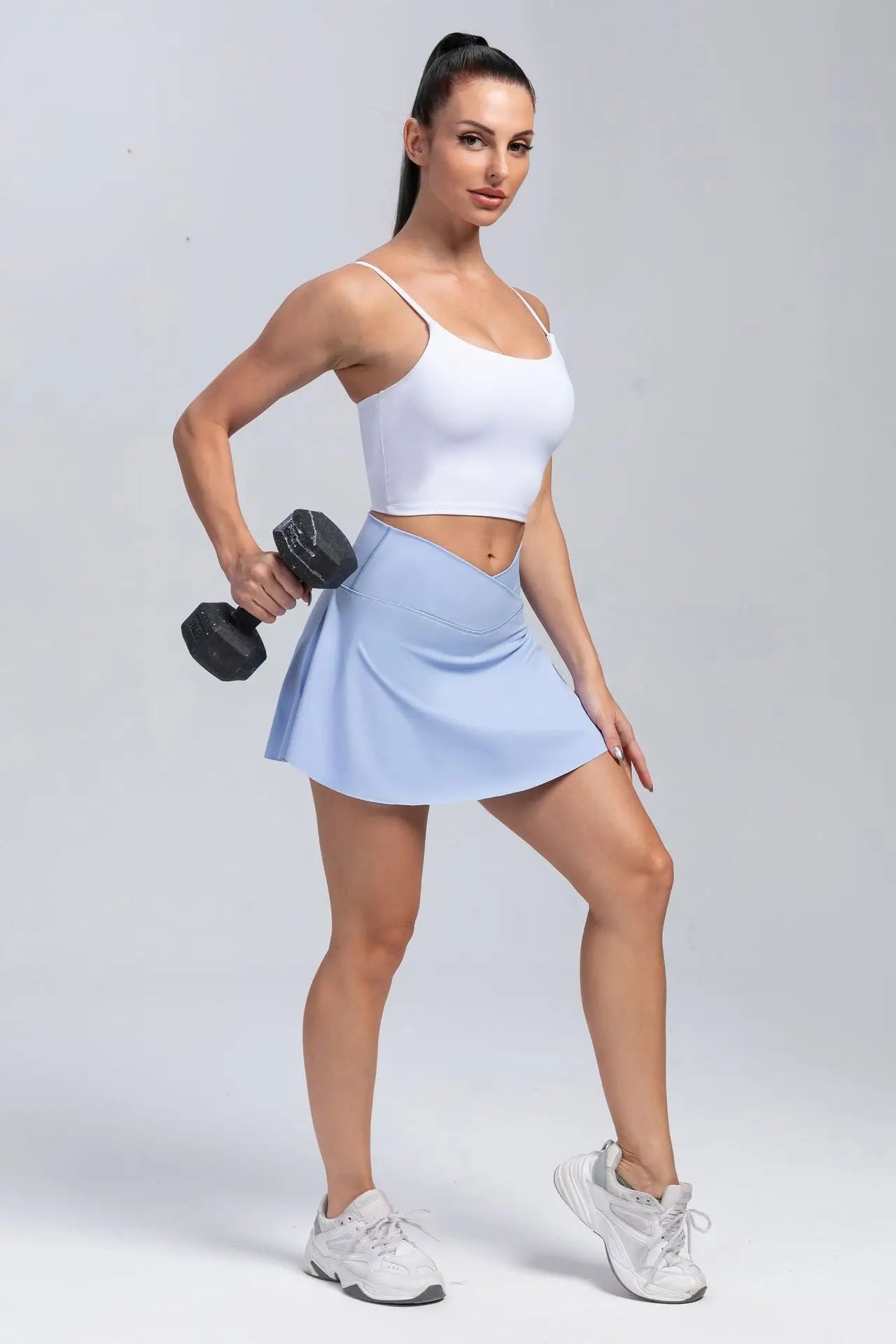 Women Pleated Tennis Skirt With Pockets Shorts Athletic Skirts Crossover Breathable Athletic Golf Skorts Workout Sports Skirts Good Vibrations