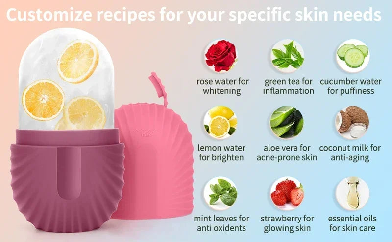 Ice Face Roller Ice Cube Beauty Massage Silicone Ice Mold For Eye Puffiness Ice Facial Roller Shrink Pores Good Vibrations