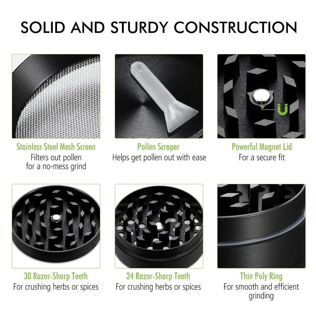 WE PUFF 4 Layers Cute Tobacco Grinder Zinc Alloy Herb Crusher Three Specifications 40/50/63mm Grinders for Smoking Accessories GOOD Vibrations Adult Super Store