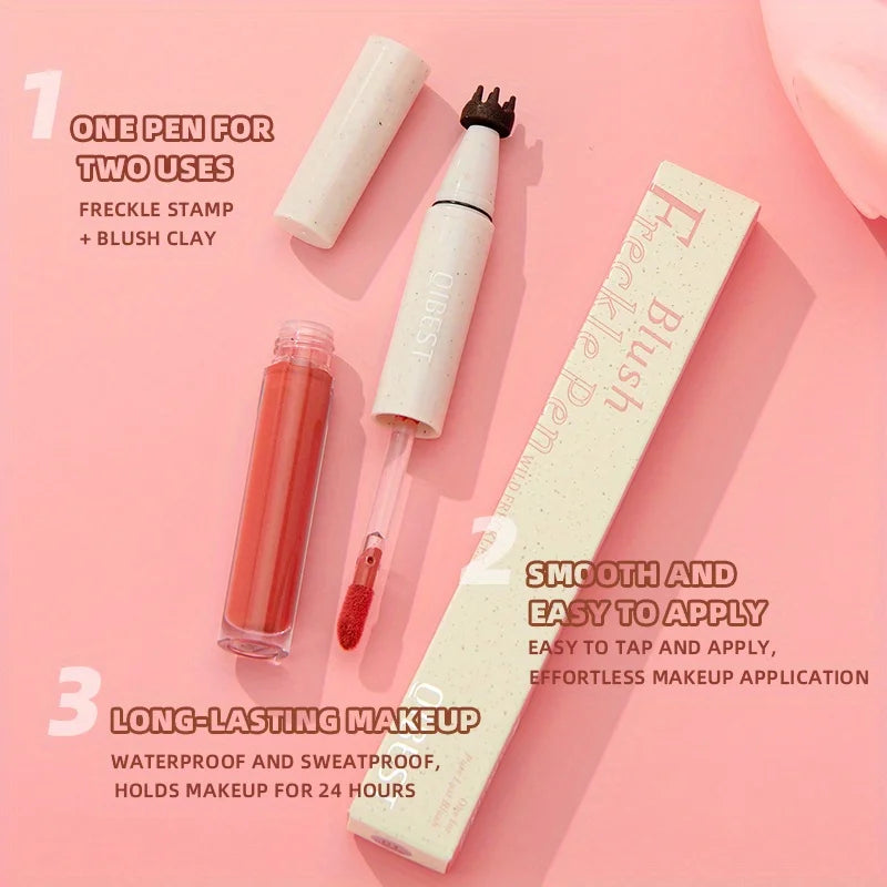2 in 1 Freckle Blush Multi-pen Natural Wild Freckles + Atmospheric Blush Natural Color Rendering Double Head Double Effect Good Vibrations