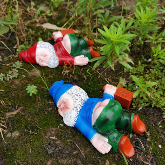 15cmDrunken Garden Gnomes Funny Resin Statues for Home Decor Whimsical Indoor Outdoor Ornaments EcoResin Weatherproof Good Vibrations