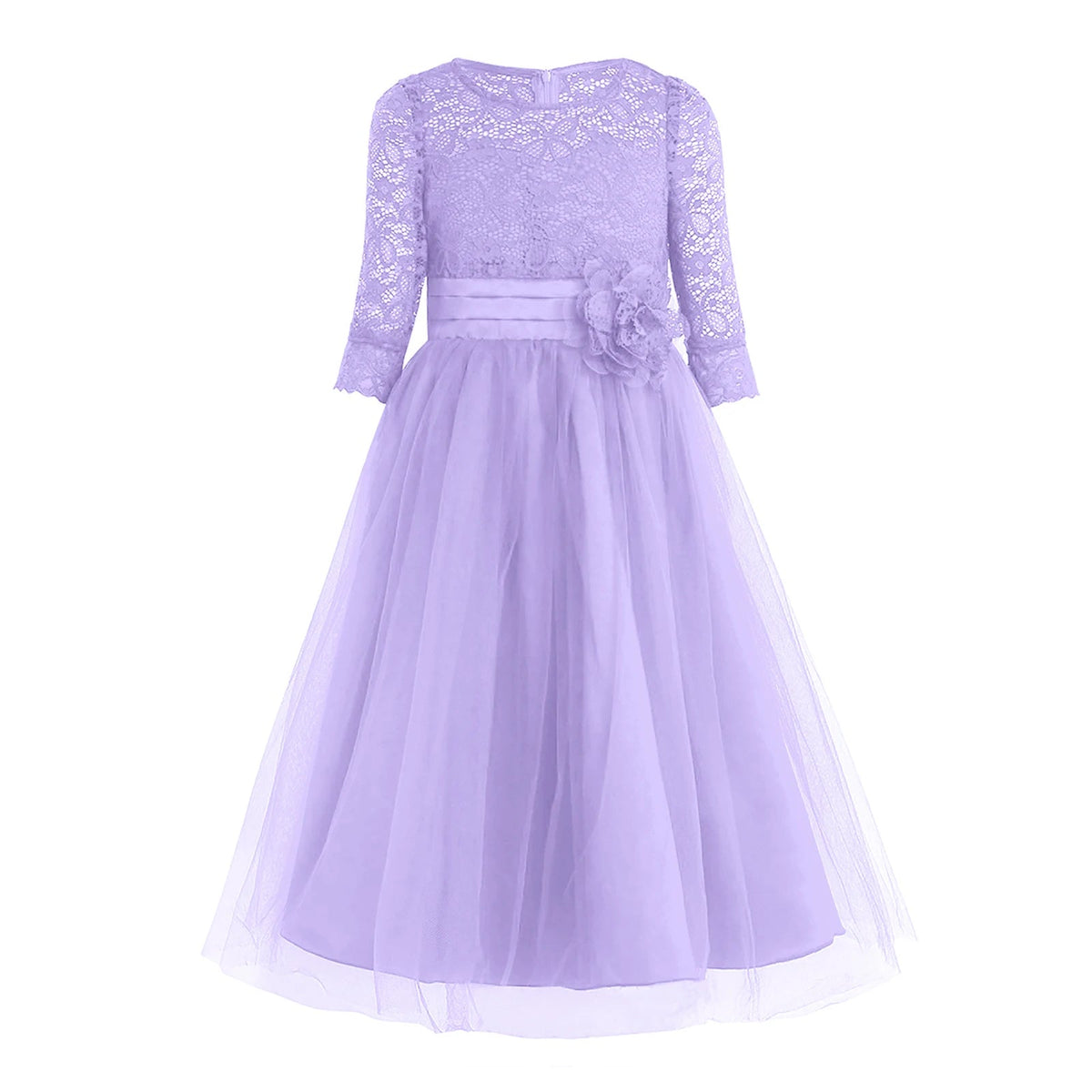 Elegant Floral Lace Flower Girl Dresses Kids Princess Wedding Dress Pageant Birthday Evening Party Dress Girls Formal Clothes Good Vibrations