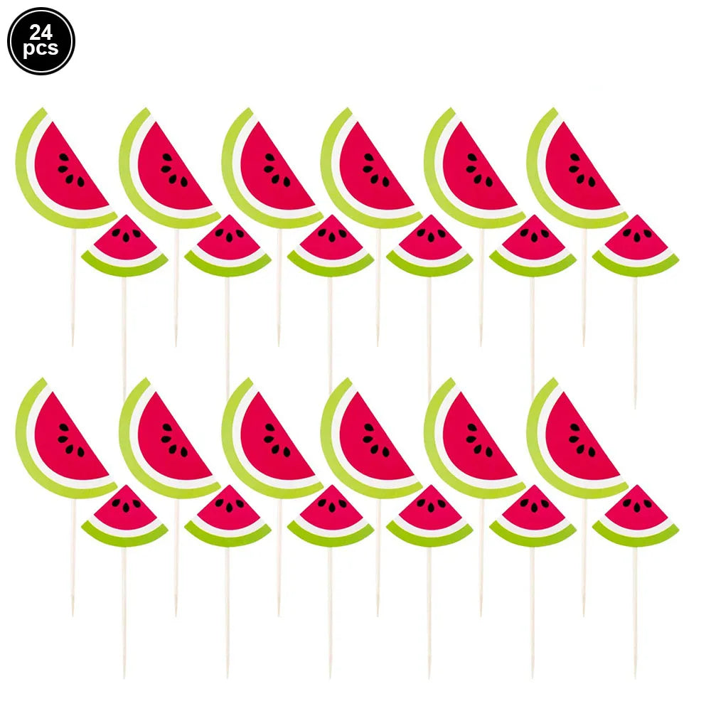 One in a Melon Cupcake Topper Baby Kids 1st Birthday Party Cake Decor Watermelon Themed Party Supplies Baby Shower Girl Birthday Good Vibrations