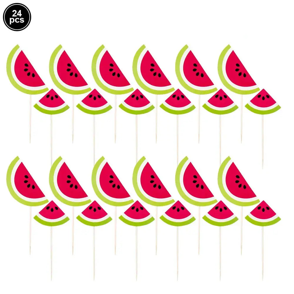 One in a Melon Cupcake Topper Baby Kids 1st Birthday Party Cake Decor Watermelon Themed Party Supplies Baby Shower Girl Birthday Good Vibrations