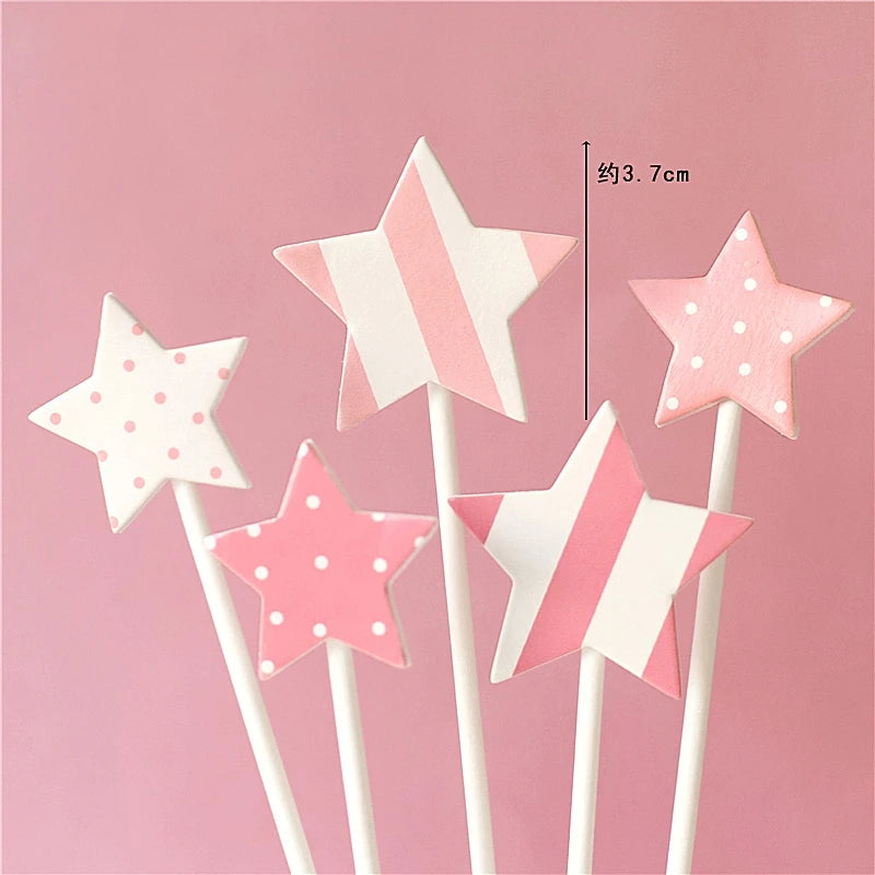 Child Happy Birthday Acrylic Cake Toppers Flag Pink Farm Happy Cow Baby Rabbit for Kid's Birthday Cake Party Supplies Gifts Good Vibrations