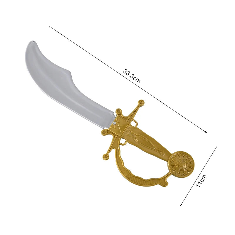 Pirate Captain Cosplay Costume Props Hat Hook Skeleton Eye Patch Kids Favors Gift Toy Pirate Party Halloween Decoration Supplies Good Vibrations