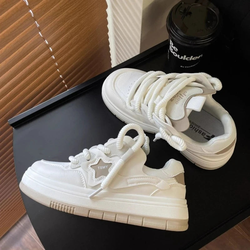 Women's Shoes Platform Sneakers New Star Designer Casual Shoes Flat Outdoor High Quality Running Shoes Trend Lace Up Tennis Shoe Good Vibrations