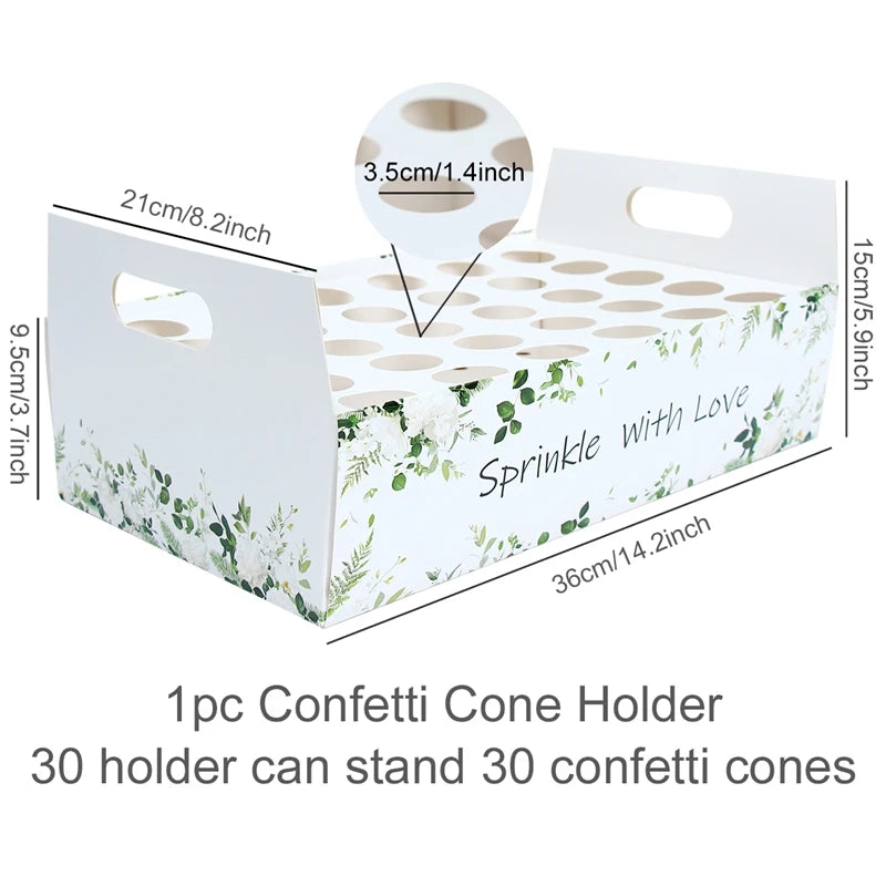 Kraft Paper Wedding Tray Confetti Cone Stand Box Tray Rustic Wedding Decoration Wedding Confetti Cones Wedding Cones Set supply Good Vibrations