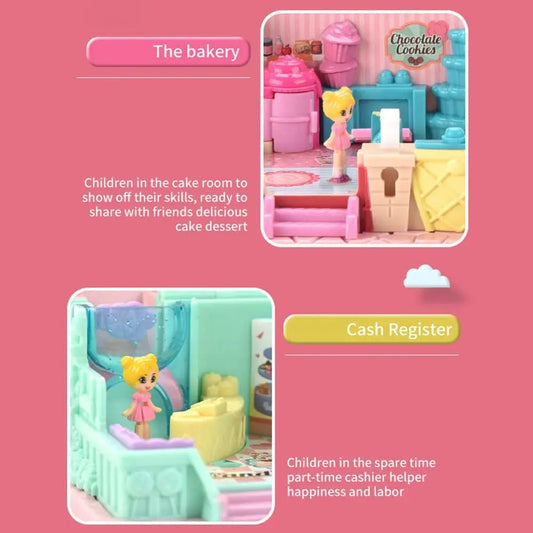 Creative Simulation Play House Toys 3D Interactive Doll Houses with Furniture Cosplay Expandable Miniature Villa Model Toy Good Vibrations