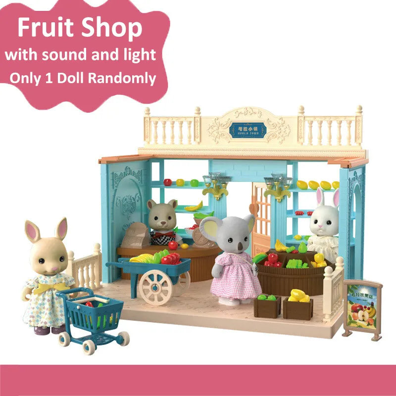 Dollhouse Girl Play House Toy Diy Tour Bus Bedroom Dresser Dining Kitchen Bathroom Shop Pretend Family Toys Girls Good Vibrations