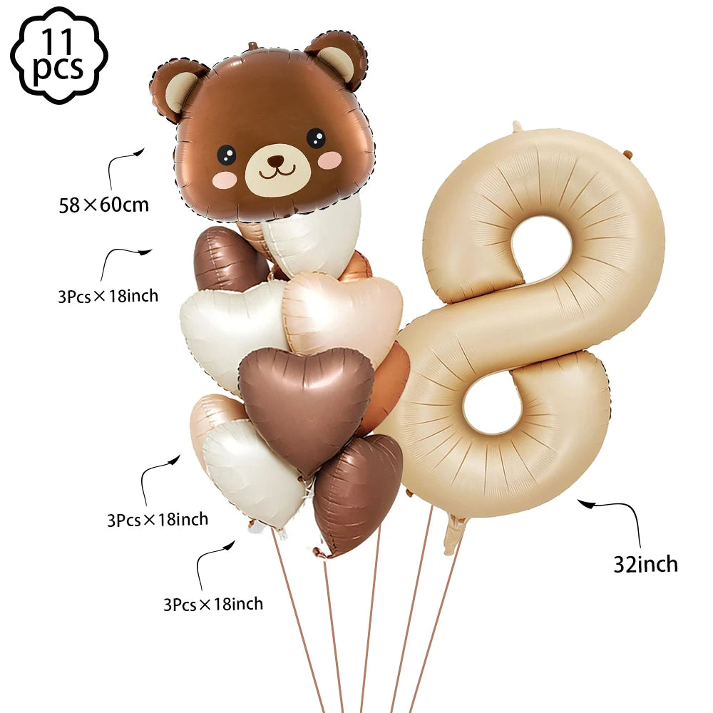 Baby shower Teddy Bear Birthday Party Plates Cup Tableware Kids 1st Birthday Party Decor Teddy Bear Balloon Birthday Party decor