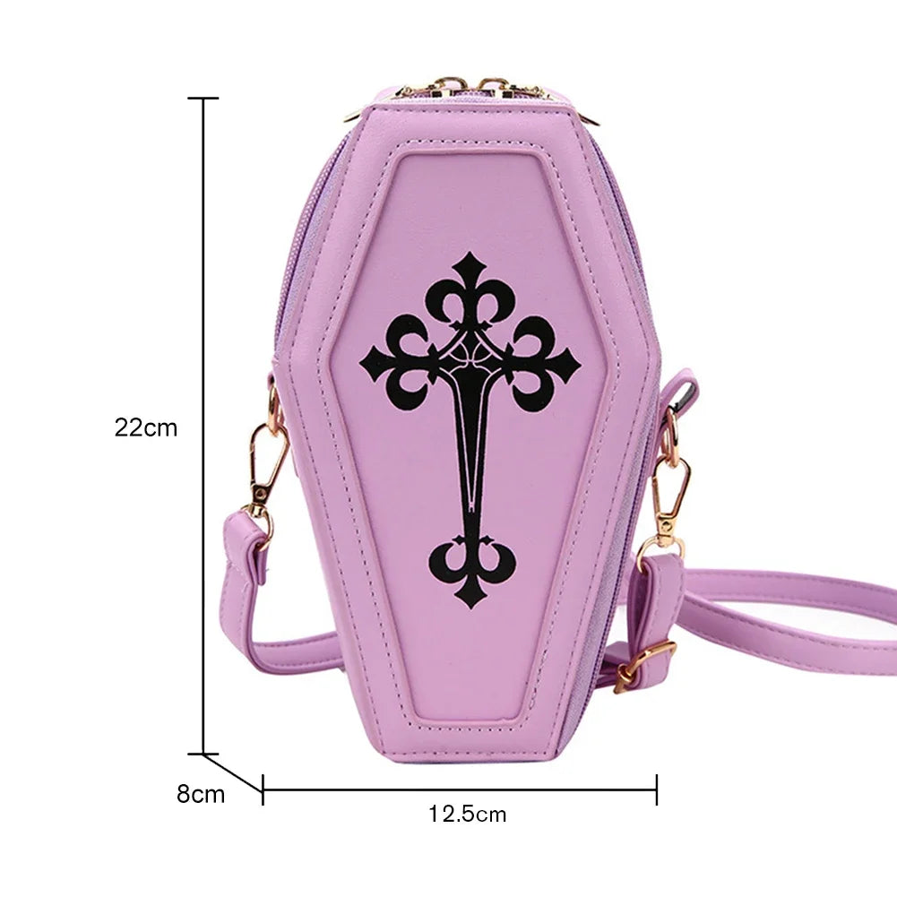 Women Fashion Shoulder Bag Large Capacity Coffin Shaped Casual Satchel Bag Adjustable Strap Spider Web PU Leather Chic Hobo Bag Good Vibrations