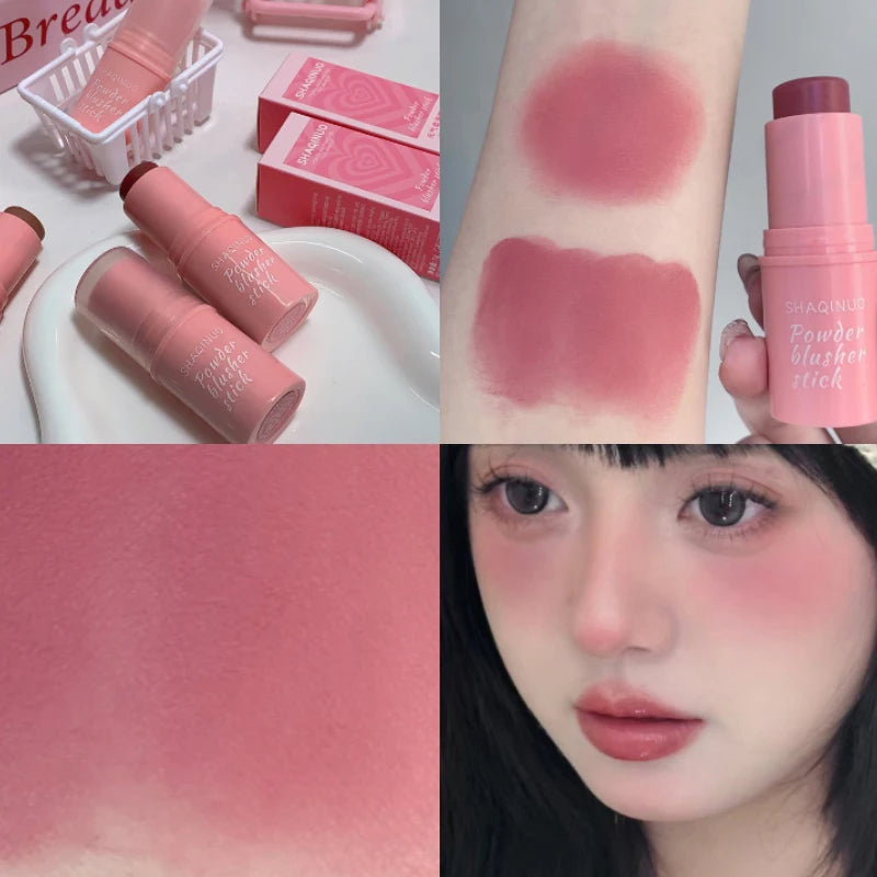 SHAQINUO Energizing Blush Stick - Natural Matte Finish, Creamy Texture, Easy to Blend for a Youthful Glow Good Vibrations