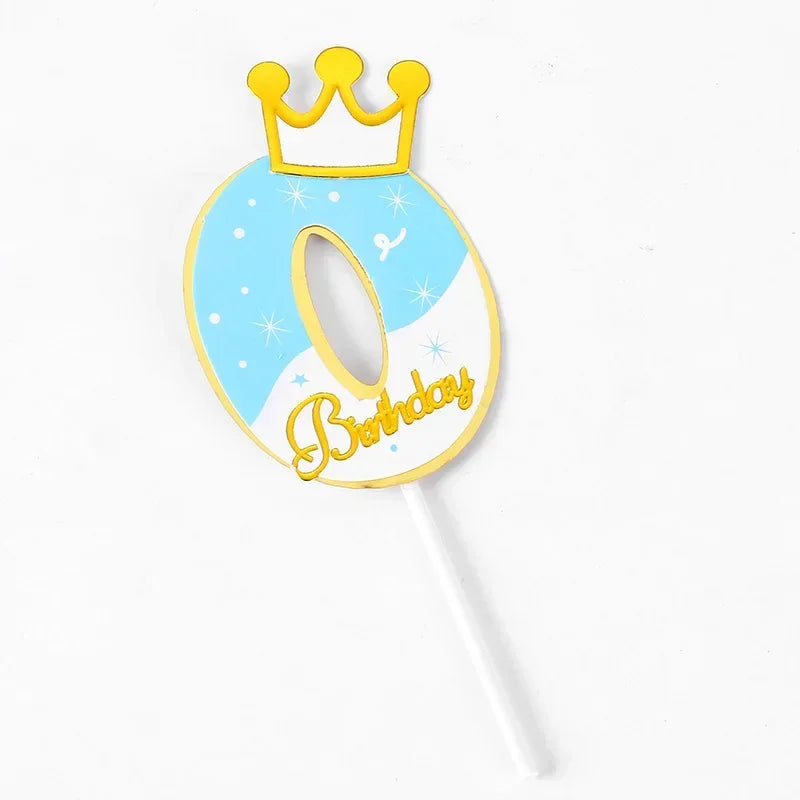 New Digital Decoration Happy Birthday Number Cake Insertion 0 1 2 3 4 5 6 7 8 9 Cake Topper Girls Boys Baby Party Supplies Decor Good Vibrations