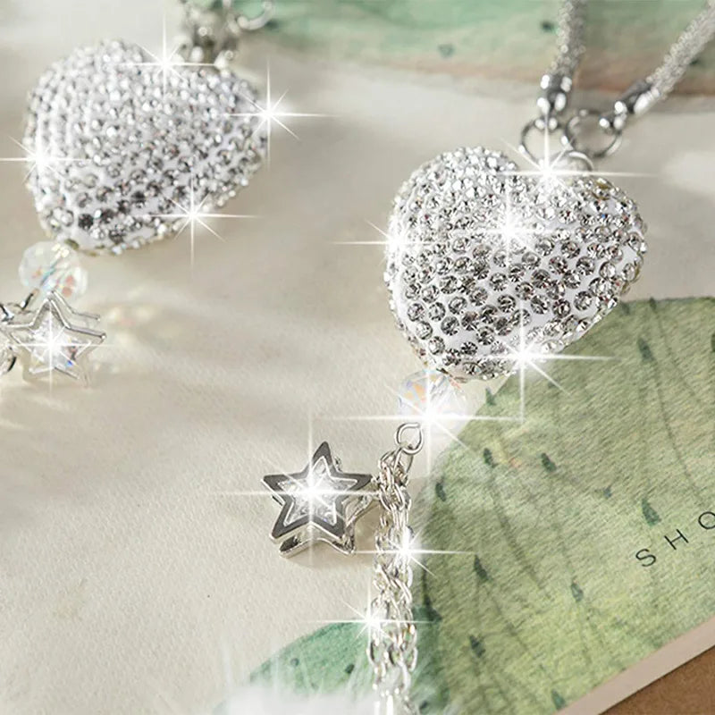 Fashion Diamond Car Accessorie Bling Hairball Pendant Auto Rearview Mirror Pendant Birthday Gift Auto Decoraction Ornaments Good Vibrations