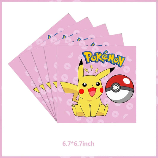 Pokemon Birthday Party Supplies Pikachu Party Decorations Foil Balloons Tableware Paper Plate Napkin Baby Shower Party Supplies Good Vibrations