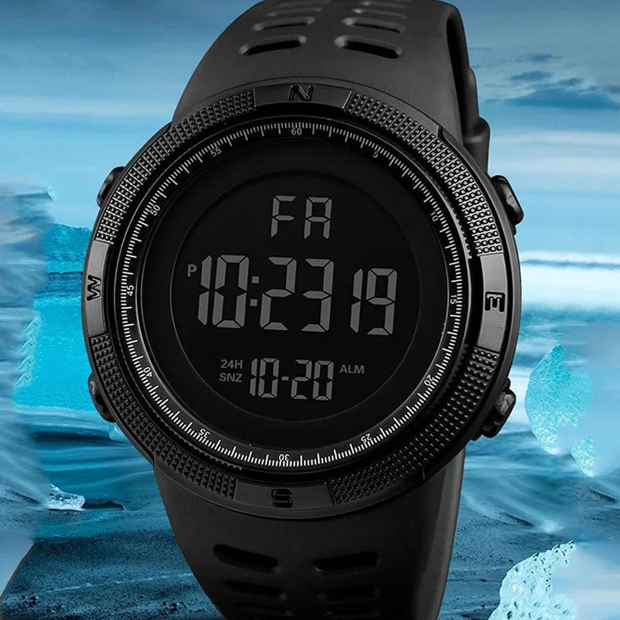 Electronic Watch For Mens Military Sports Watches Luminous Multifunction LED Digital Wristwatch for man kids Boy Student Teen Good Vibrations