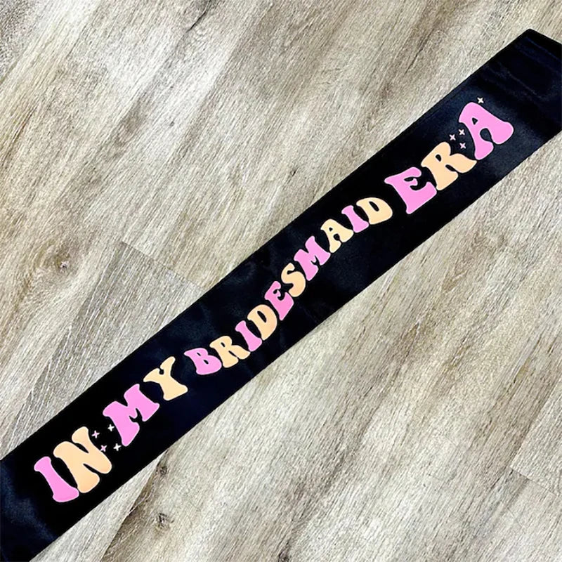 In my bride era sash Bride to be Future Mrs Bachelorette hen Party bridal shower wedding decoration Bridesmaid proposal gift Good Vibrations