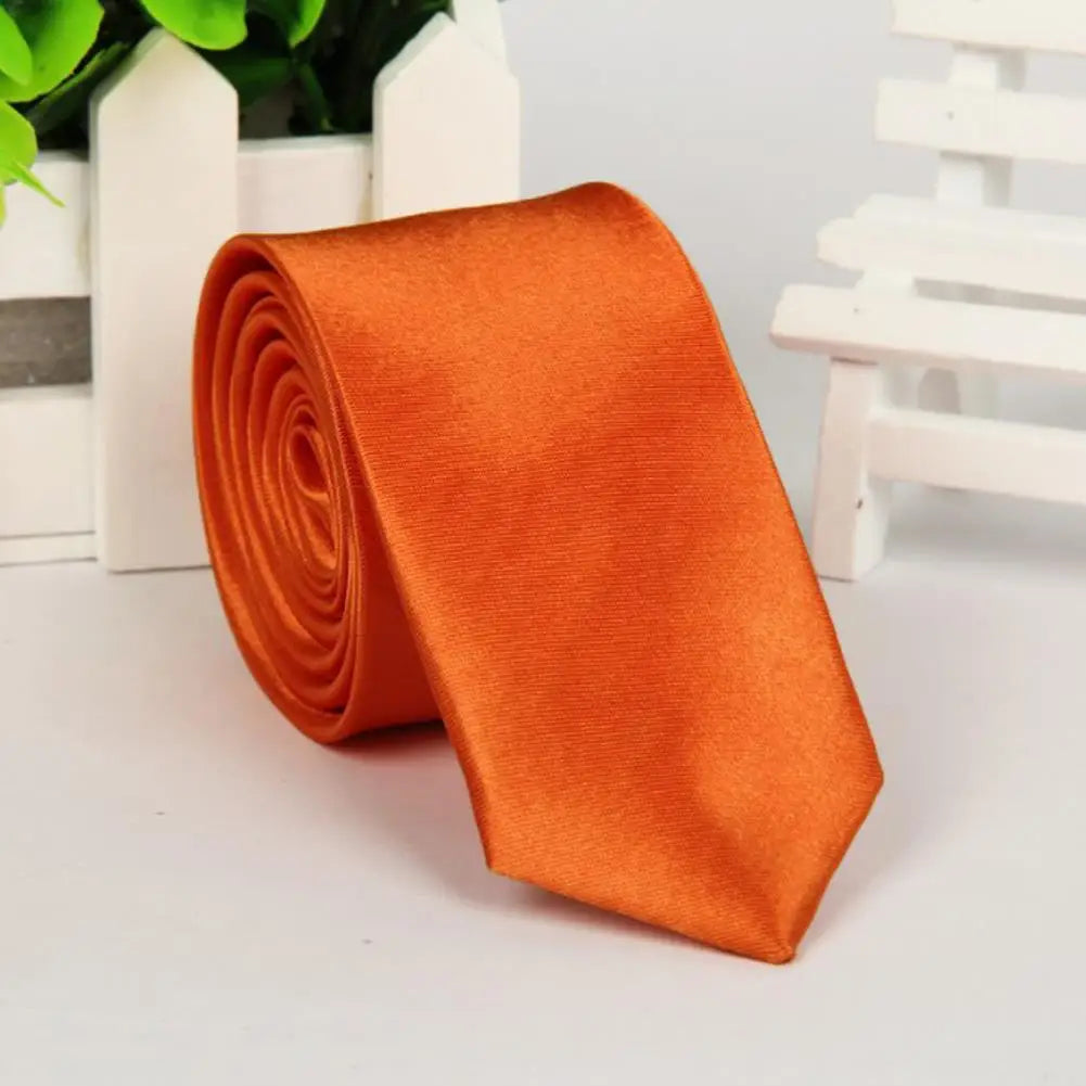 Mans Accessories Slim Skinny Tie for Men Jacquard Woven Solid Champagne Orange Red Purple Blue Ties Wedding Necktie corbatas par Good Vibrations